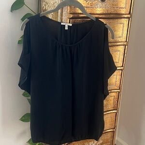 Joie Women’s Black Cold-Shoulder Silk Blouse size small